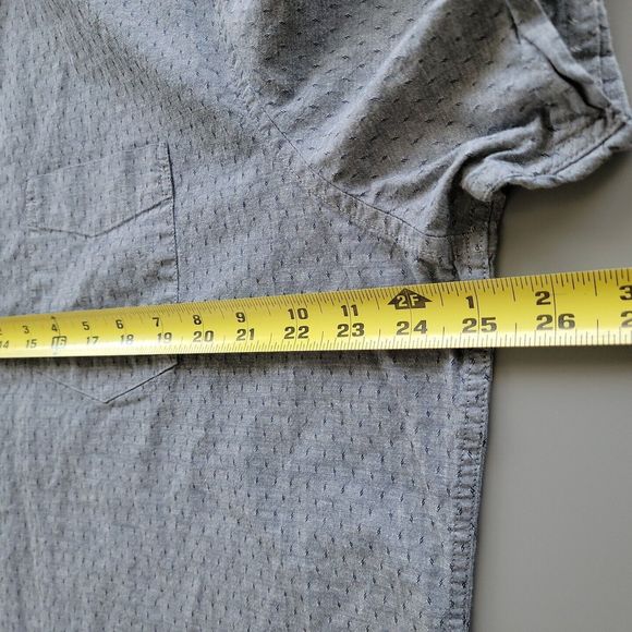 Marc Anthony Luxury Slim Fit Shirt Mens Size XXL Short Sleeve Button Down Gray - Picture 7 of 8